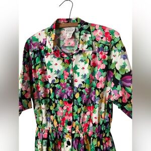 Brownstone Studio Petites Vintage Dress Size 16P Spring Floral Retro Modest